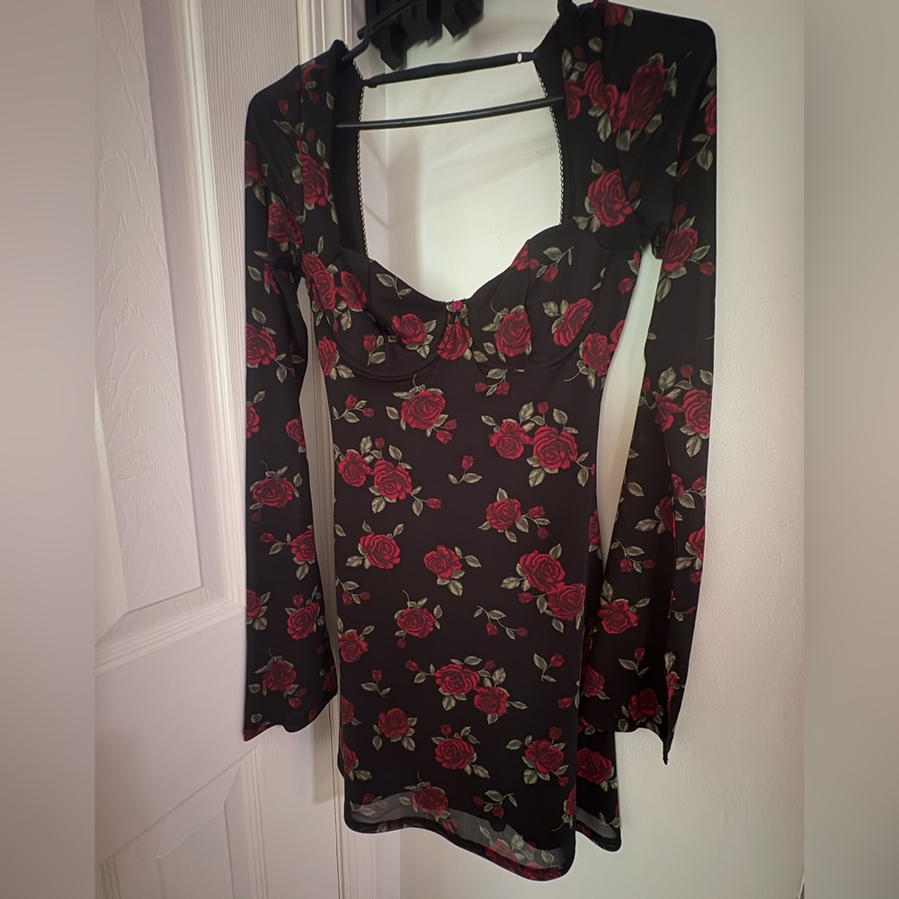 Garage Dress with Sheer Floral Detail